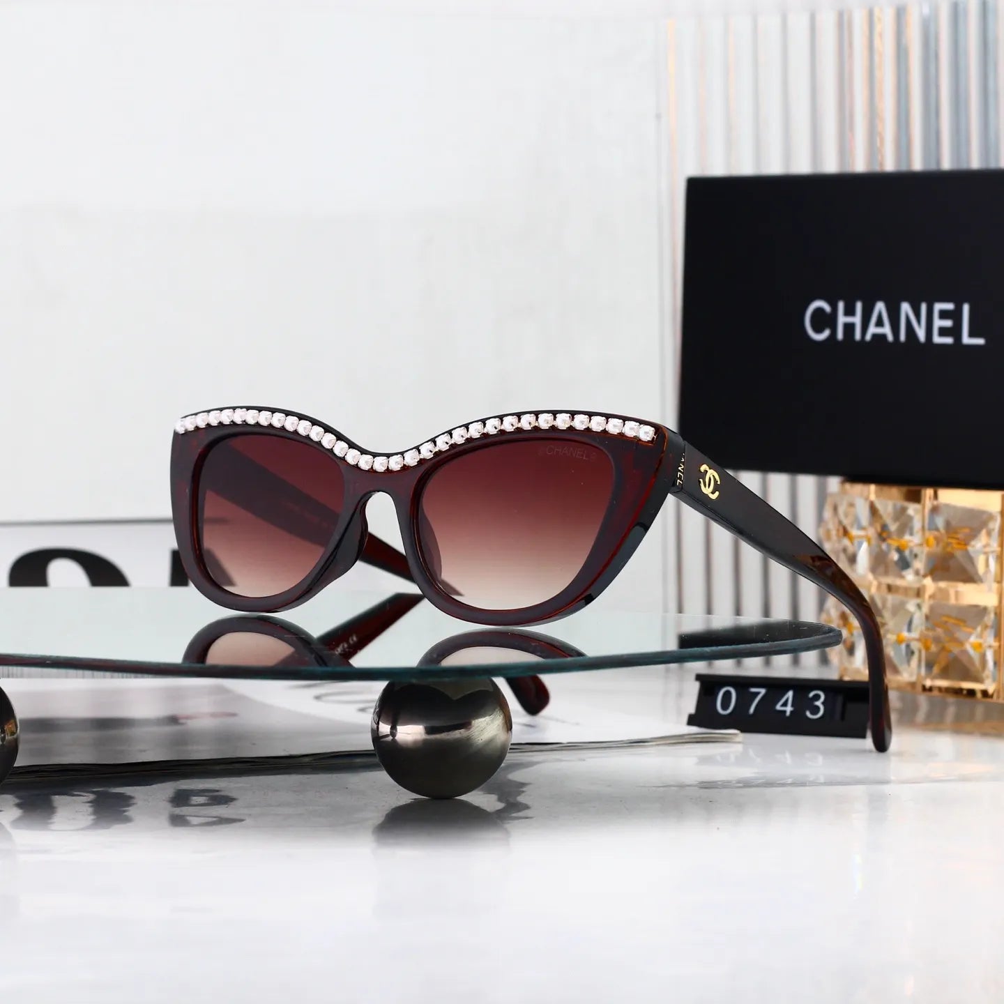 Pearl-Accented Sunglasses