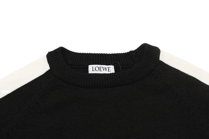 Color Block Crew Neck Knit Sweater
