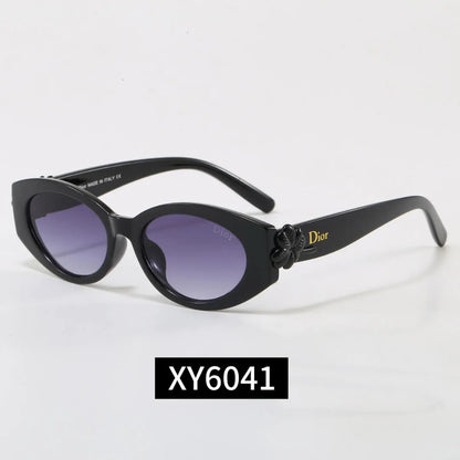 Oval Clover Decor Sunglasses