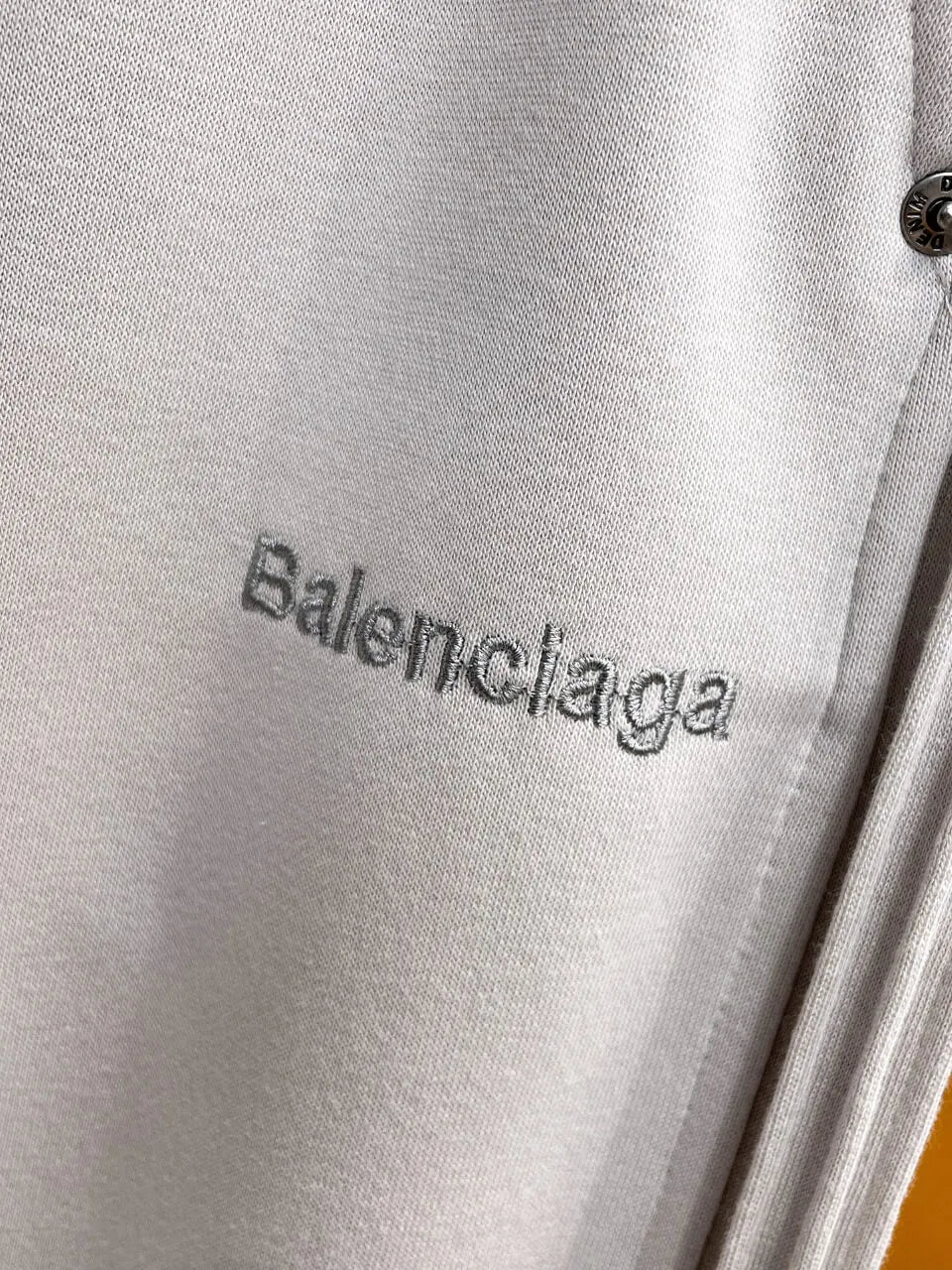 Side‑Stripe Text Detail Straight Pants