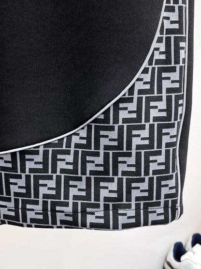 Spliced Monogram Patch Casual Shorts