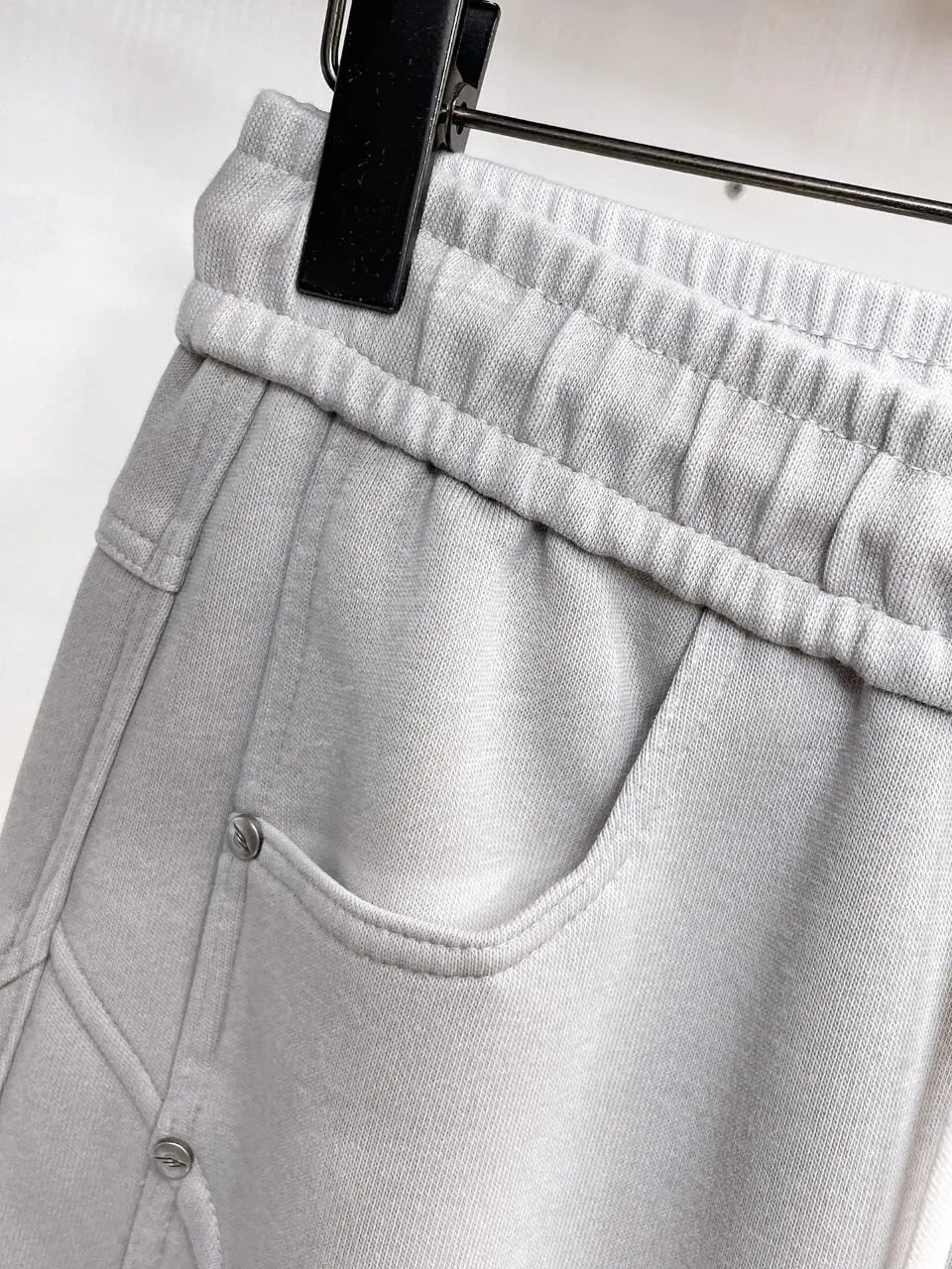 Geometric Stitching Adjustable‑hem Pants