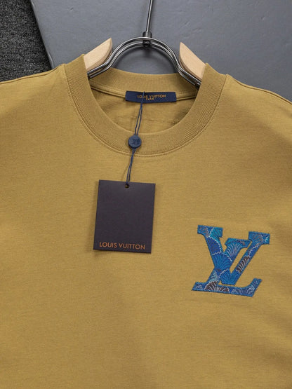 Blue Satin Embroidered T-Shirt