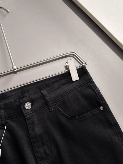 Men's Slim Black Straight Jeans